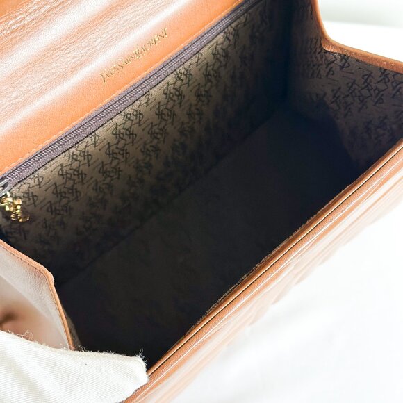 Vintage YSL Top Handle Leather Bag Brown - Picture 14 of 16